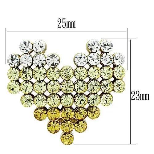 IP Gold(Ion Plating) Brass Earrings with Top Grade Crystal in Multi Color for Women Multi Color Stone Color Style GL333