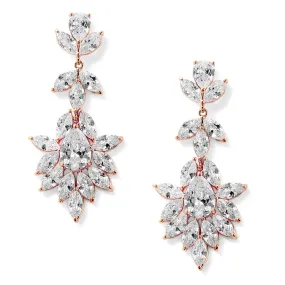 Jacqueline Bridal Earrings (Available in 14K Rose Gold, 14K Gold or Platinum Plating)