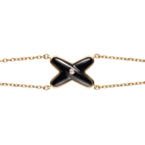 JEUX BRACELET ONYX PINK GOLD 1 DIAMOND