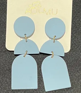 Jewelry - Clay Shapes Earrings, Skyblue