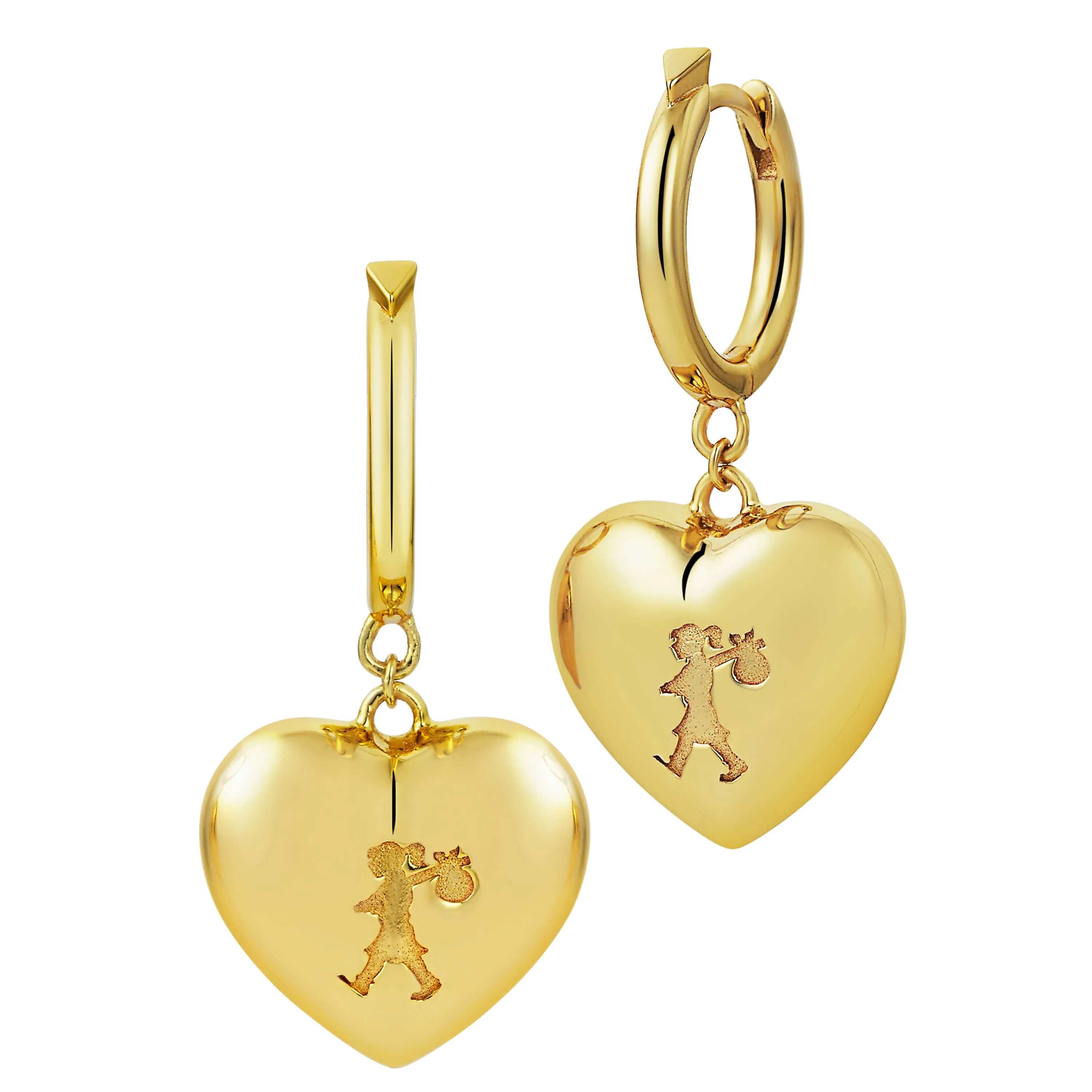 Karen Walker x Walker & Hall Runaway Heart Earrings - Gold Plated