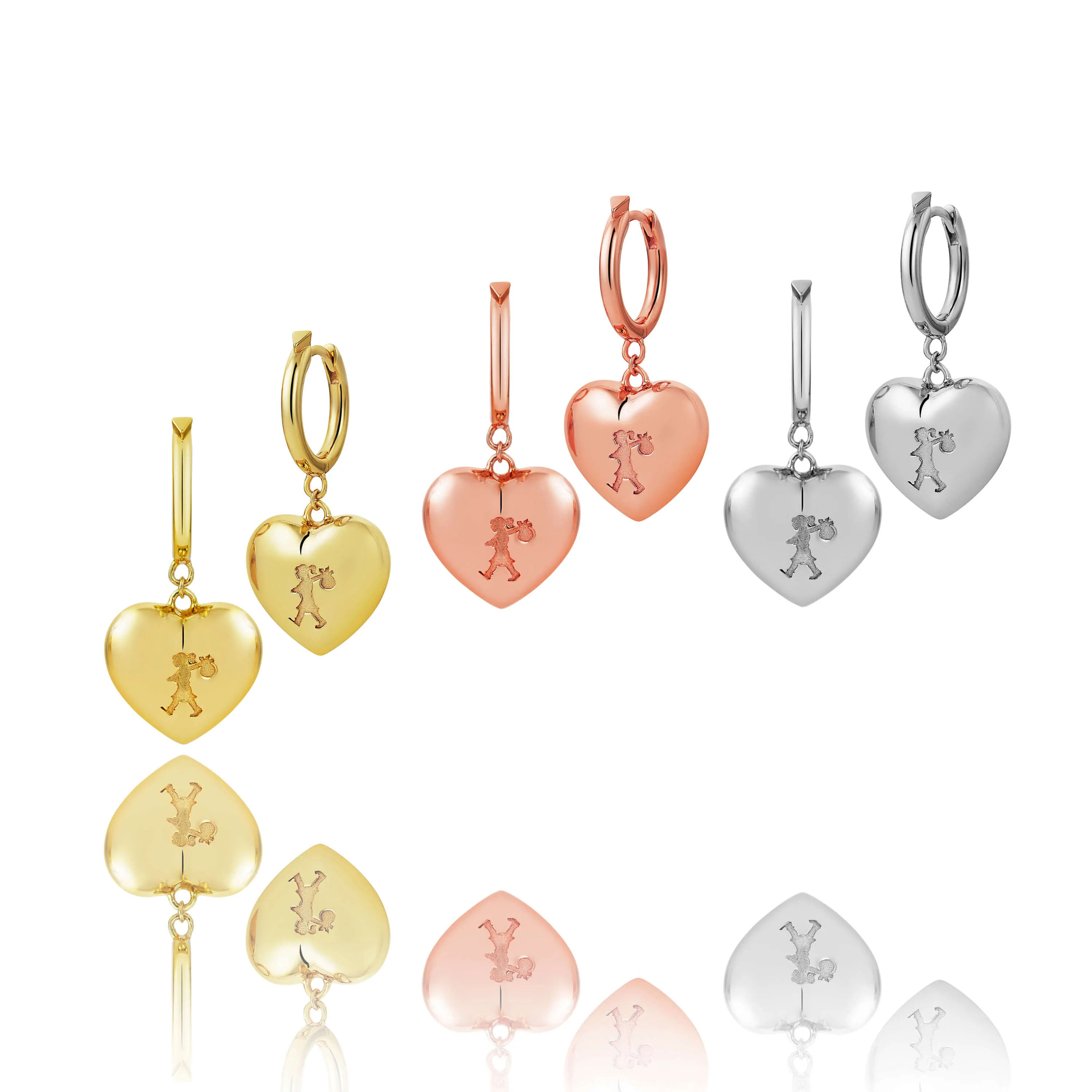 Karen Walker x Walker & Hall Runaway Heart Earrings - Gold Plated