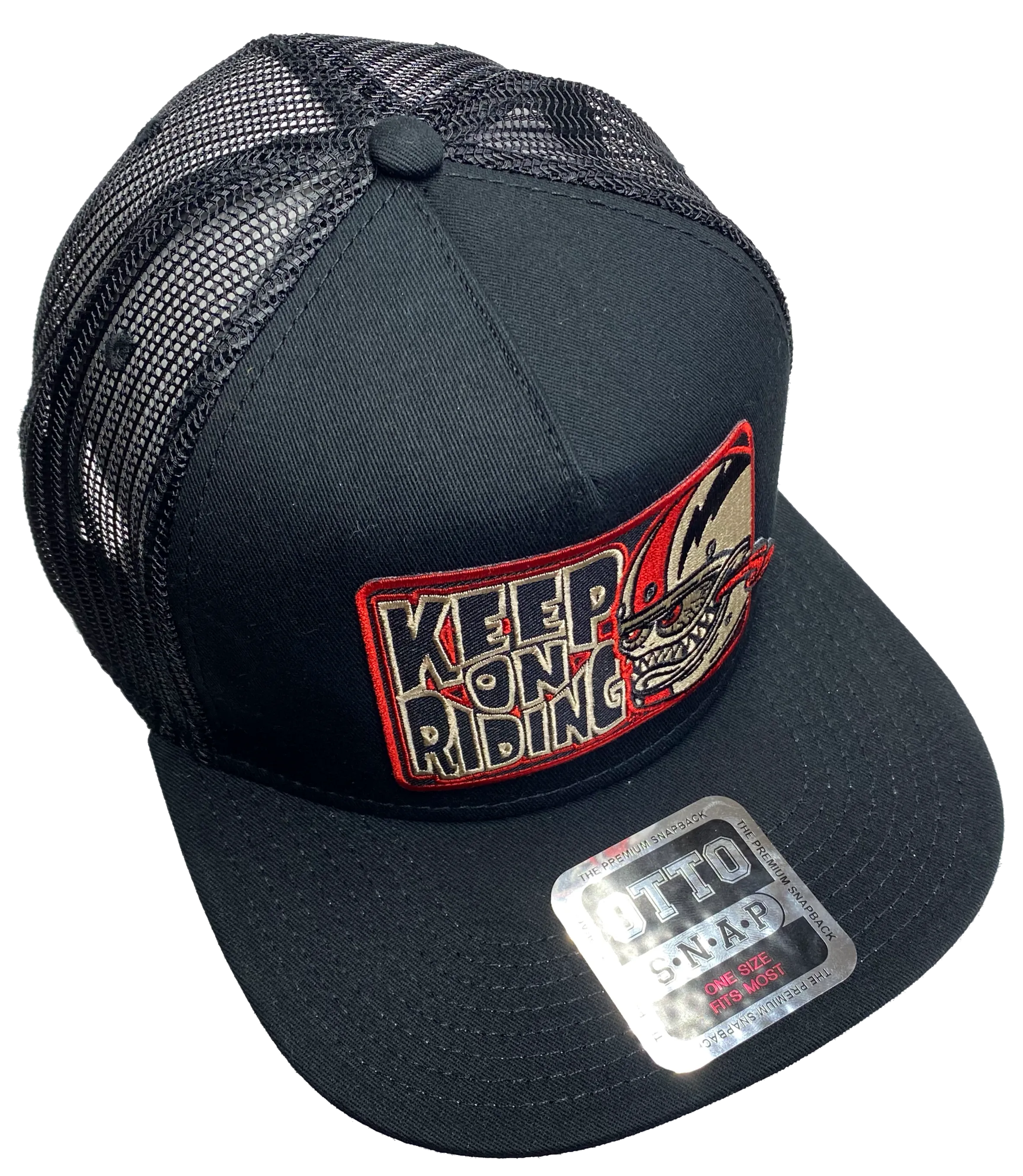 Keep On Riding Bobber Monster Flat Bill Snapback Cap