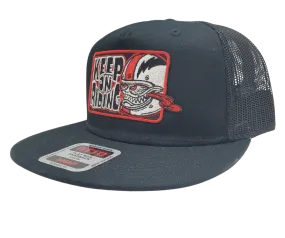 Keep On Riding Bobber Monster Flat Bill Snapback Cap