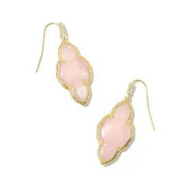 Kendra Scott | Abbie Gold Drop Earrings in Rose Quartz