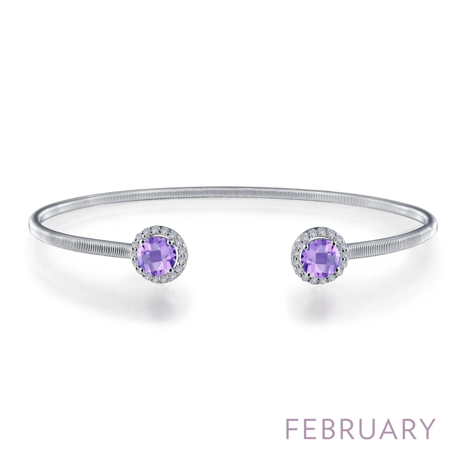 Lafonn Birthstone Round February Amethyst Bracelet BB002AMP72