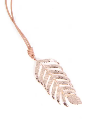 Lagenlook Leaf Long Necklace