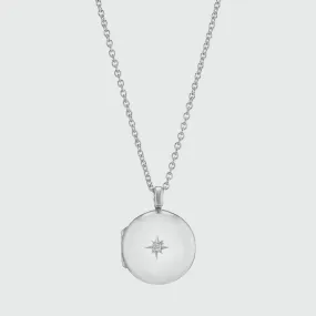 Langton Sterling Silver Diamond Locket Necklace