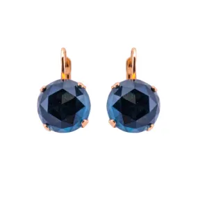 Large Everyday Rivoli Leverback Earrings in "Blue Topaz" *Custom*