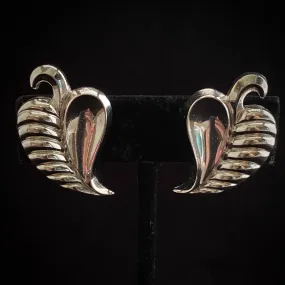 Late 40s/ Early 50s Coro Pegasus Leaf Earrings