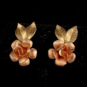 Late 50s/ Early 60s Krementz Rose Earrings