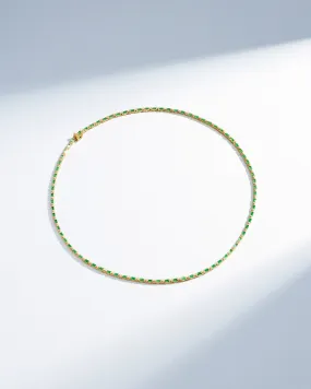 Linear Full Emerald Tennis Necklace