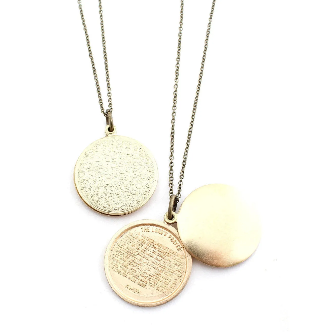 Lord's Prayer Locket Necklace