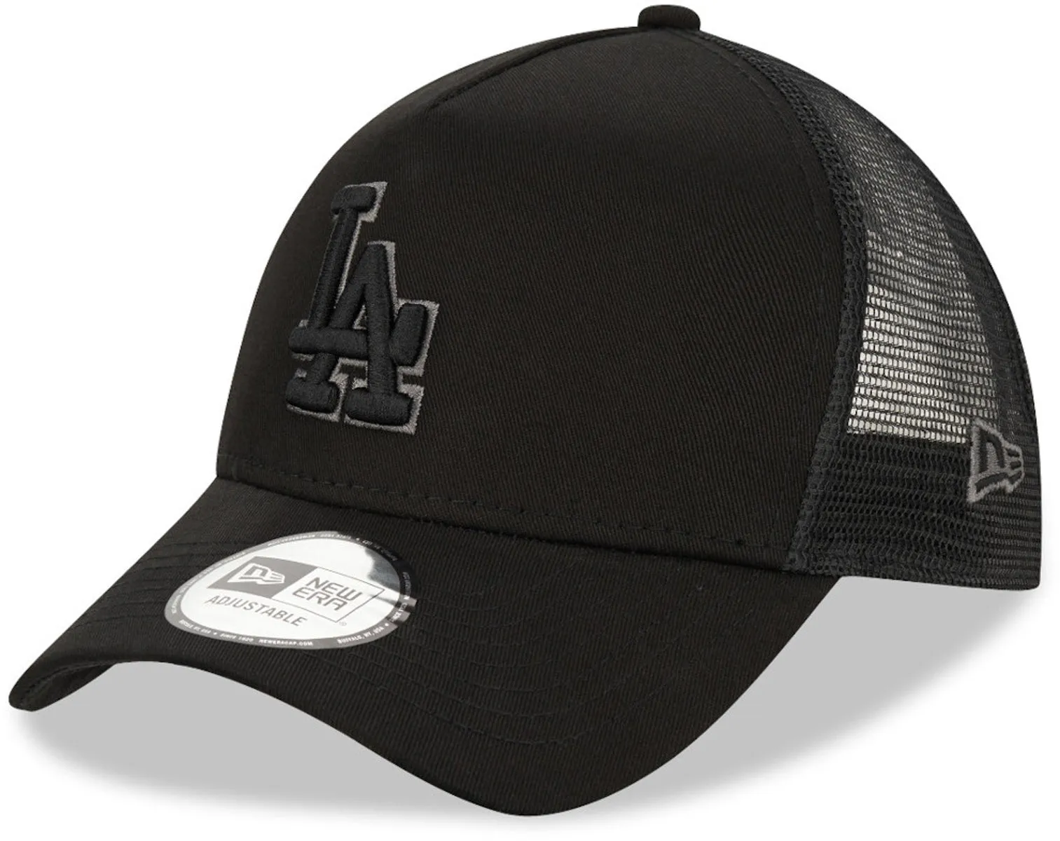 Los Angeles Dodgers New Era All Black Trucker Cap