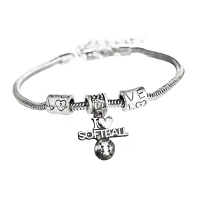 Love Softball Charm Bracelet