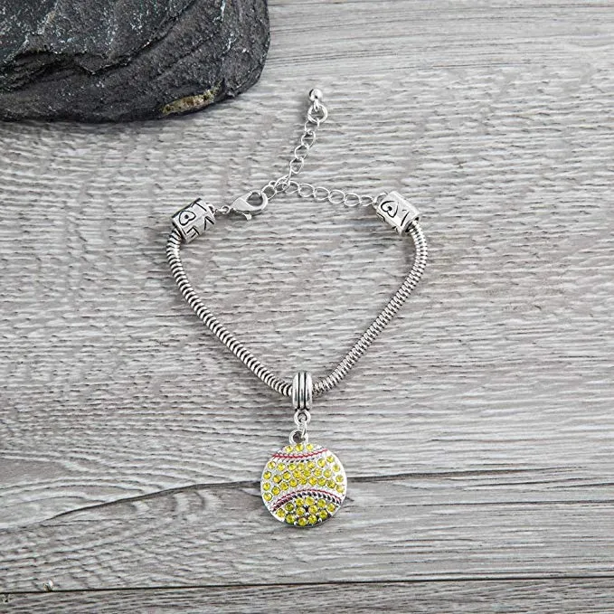 Love Softball Charm Bracelet