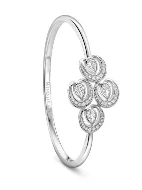 Lucky Platinum Diamond Horseshoe Bangle