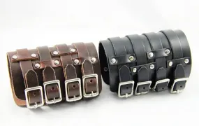 Massive Four Strap Leather Vambrace Gauntlet