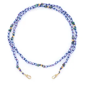 Mauli White and Blue Beaded Necklace