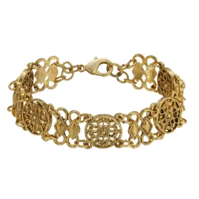 Meso Round Intricate Filigree Link Bracelet