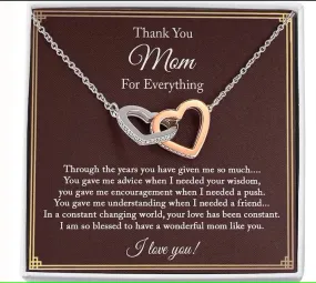 Mom Necklace, Thank You Mom Necklace, Mom Birthday Gift From Daughter, Christmas Gifts, Mother's Day Gifts