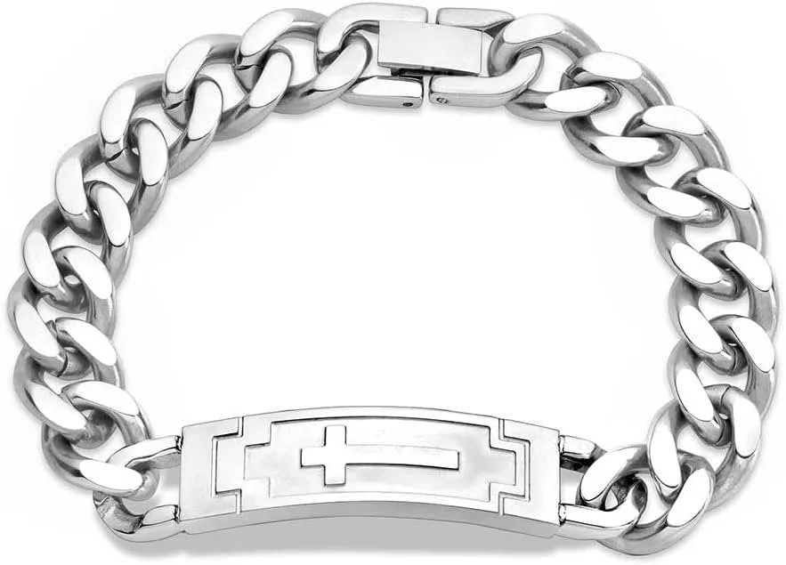 Montana Silversmiths Devoted Faith Cross Cuban Link Bracelet