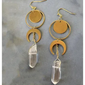 Moon & Quartz Statement Earrings