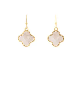 MOP Clover Drop Earrings