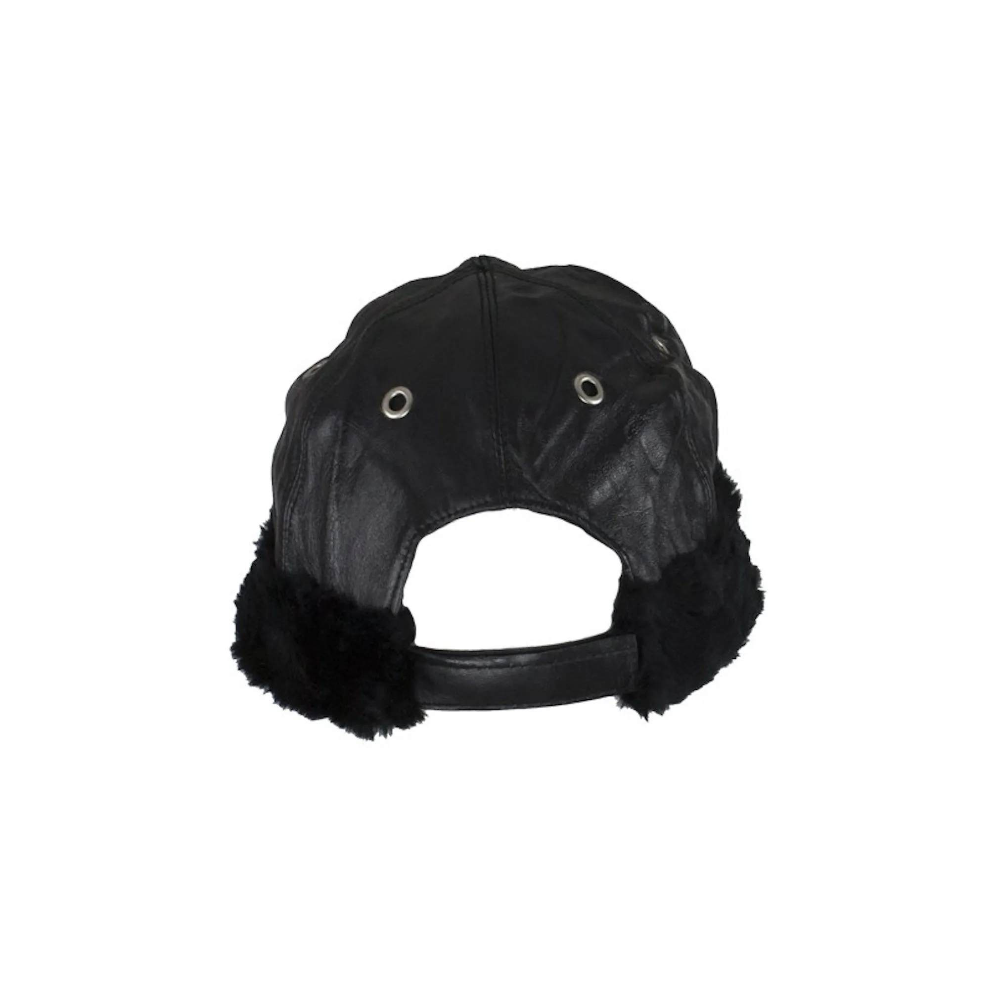 Motorcycle Leather Cap With Fur