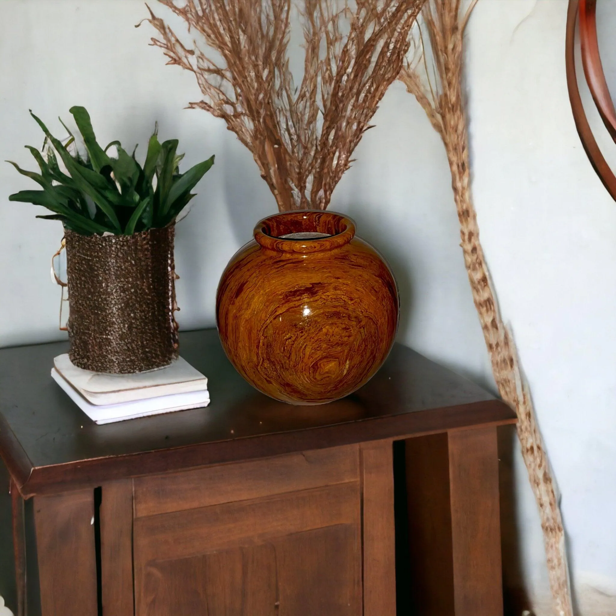 Multi Brown Onyx 12 inch Vase