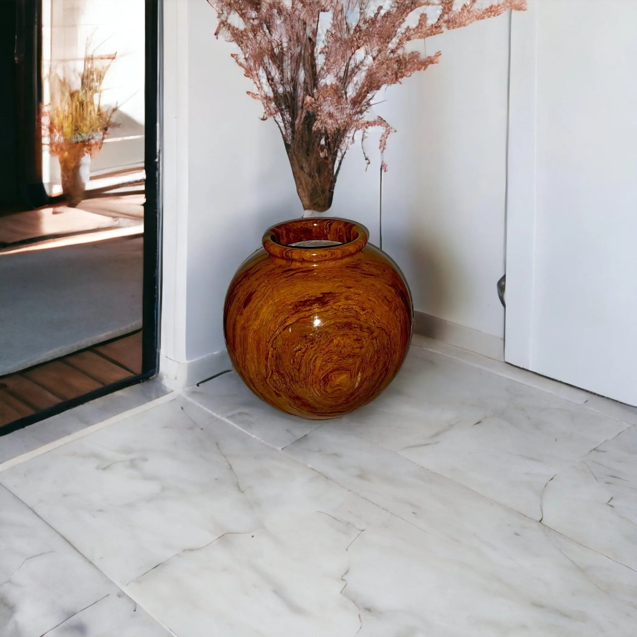 Multi Brown Onyx 12 inch Vase