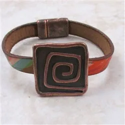 Multi-colored Flat Leather with Copper focus