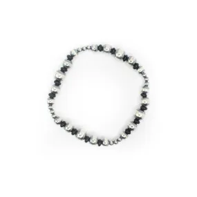 Multi Size Navajo Pearl Stretch Bracelet- Onyx