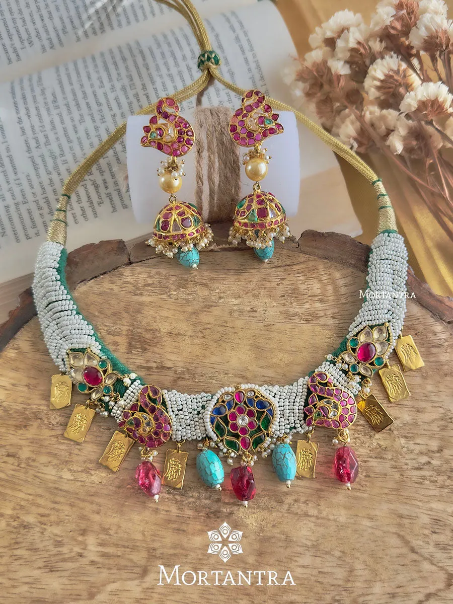 Multicolor Gold Plated Mishr Necklace Set - MR-S65M