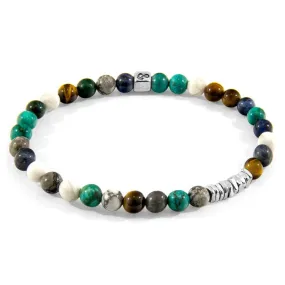 MULTICOLOURED MULTI-GEM ATRATO SILVER AND STONE BRACELET