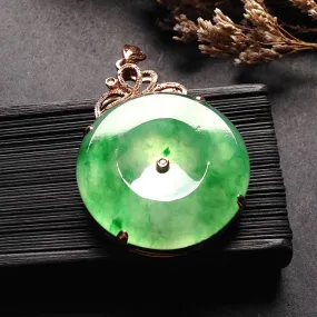 Natural Jade Pendant Jadeite Gold Pendant PT284