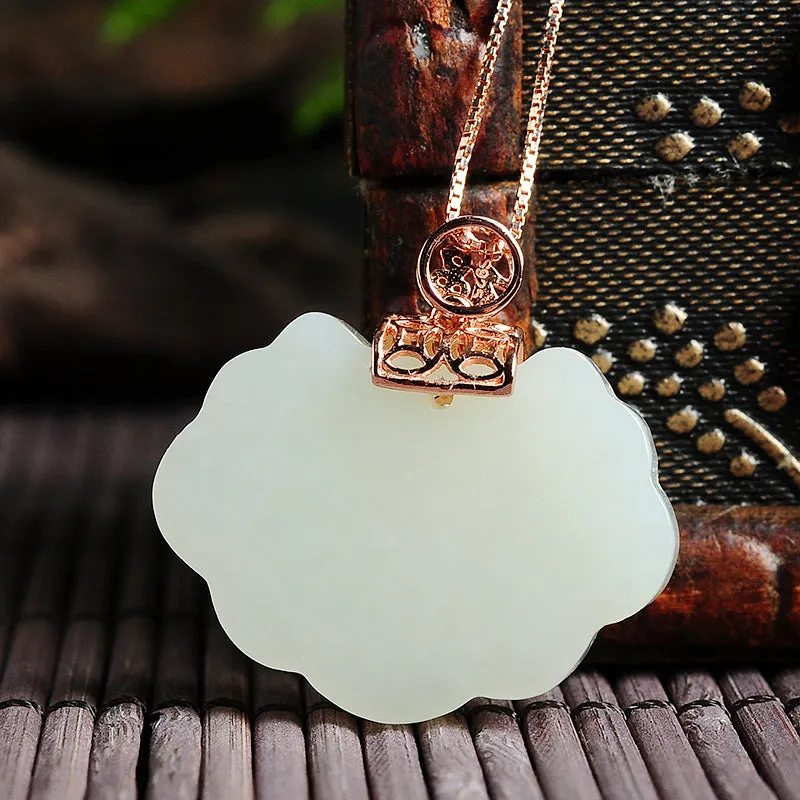 Natural Jade Pendant Nephrite Silver Pendant PT168