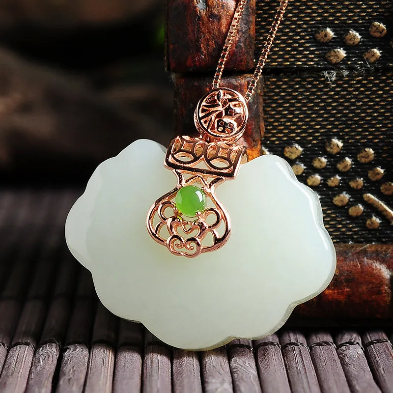 Natural Jade Pendant Nephrite Silver Pendant PT168