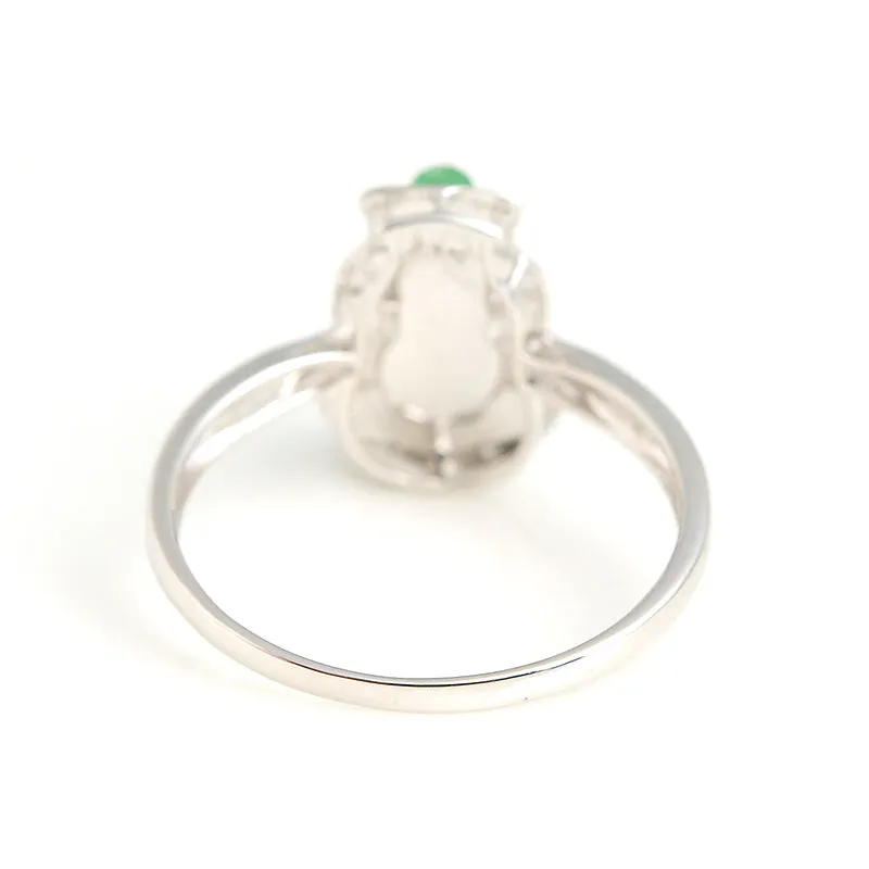 Natural Jade Ring Jadeite Gold Gourd Ring RG52