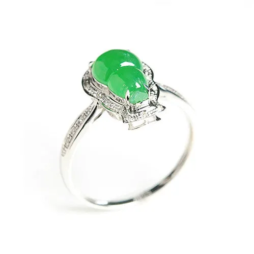 Natural Jade Ring Jadeite Gold Gourd Ring RG52