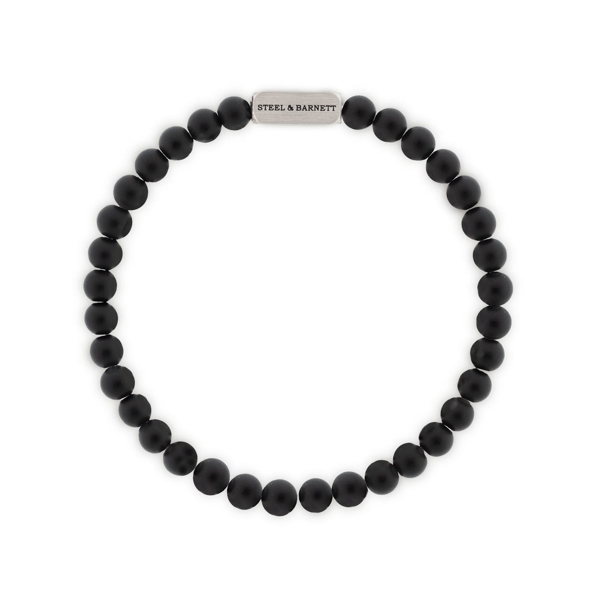 Natural Ned 6mm Round Gemstone Bracelet Black Onyx SBNN/001M