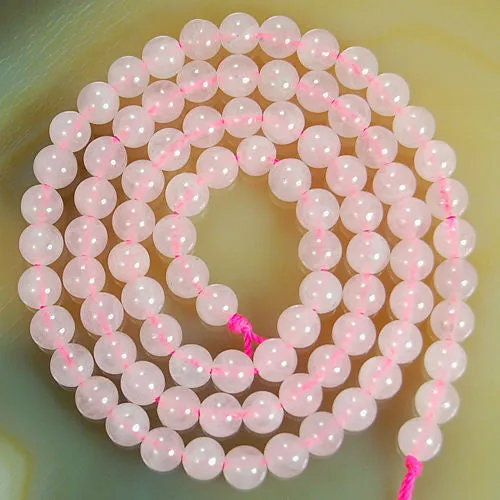 Natural Rose Quartz Round Loose Beads on a 15.5" Strand