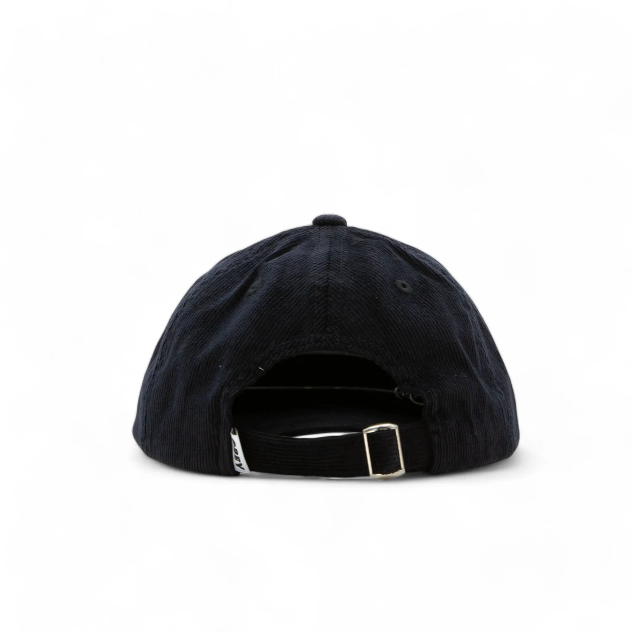 Obey Lowercase Corduroy 6 Panel Strapback Cap - Black