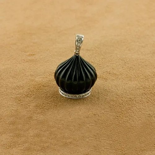 Onyx & Diamond Dome Pendant