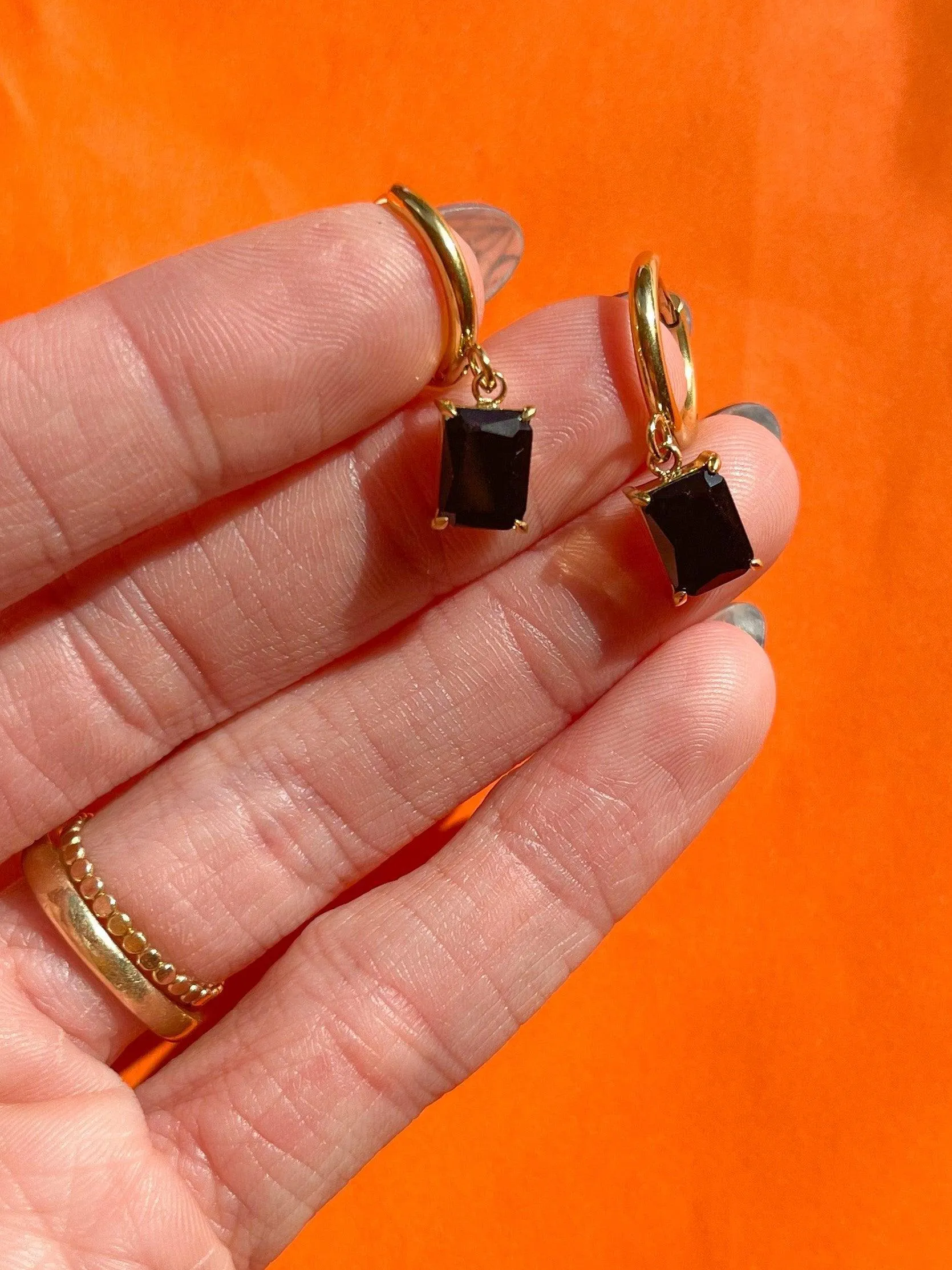 Onyx Hoop Earrings