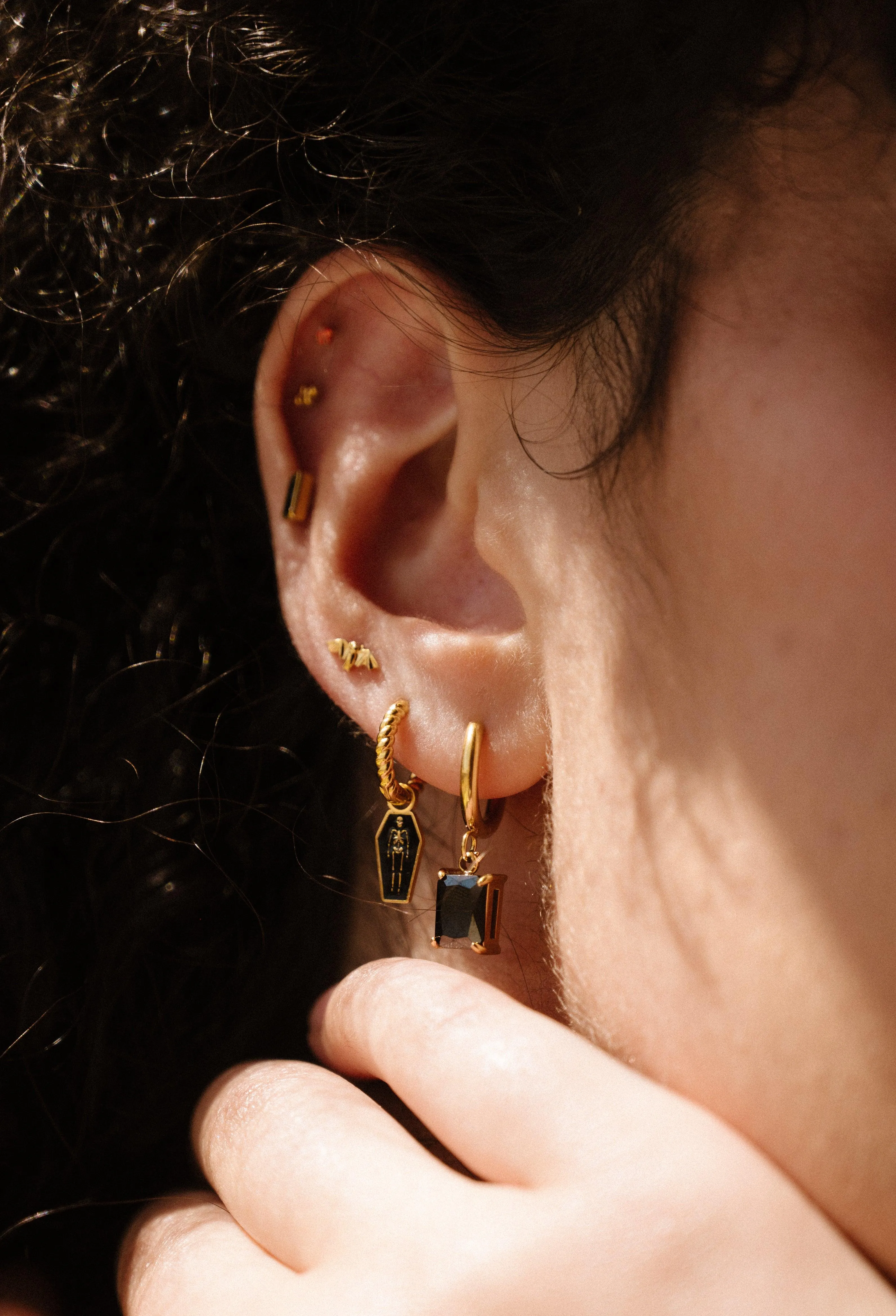 Onyx Hoop Earrings