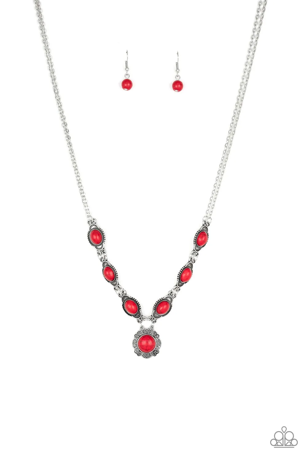 Open Door Jewelry - Desert Dreamin - Red Necklace - Paparazzi Accessories