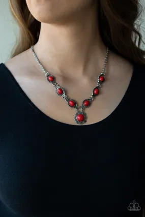 Open Door Jewelry - Desert Dreamin - Red Necklace - Paparazzi Accessories