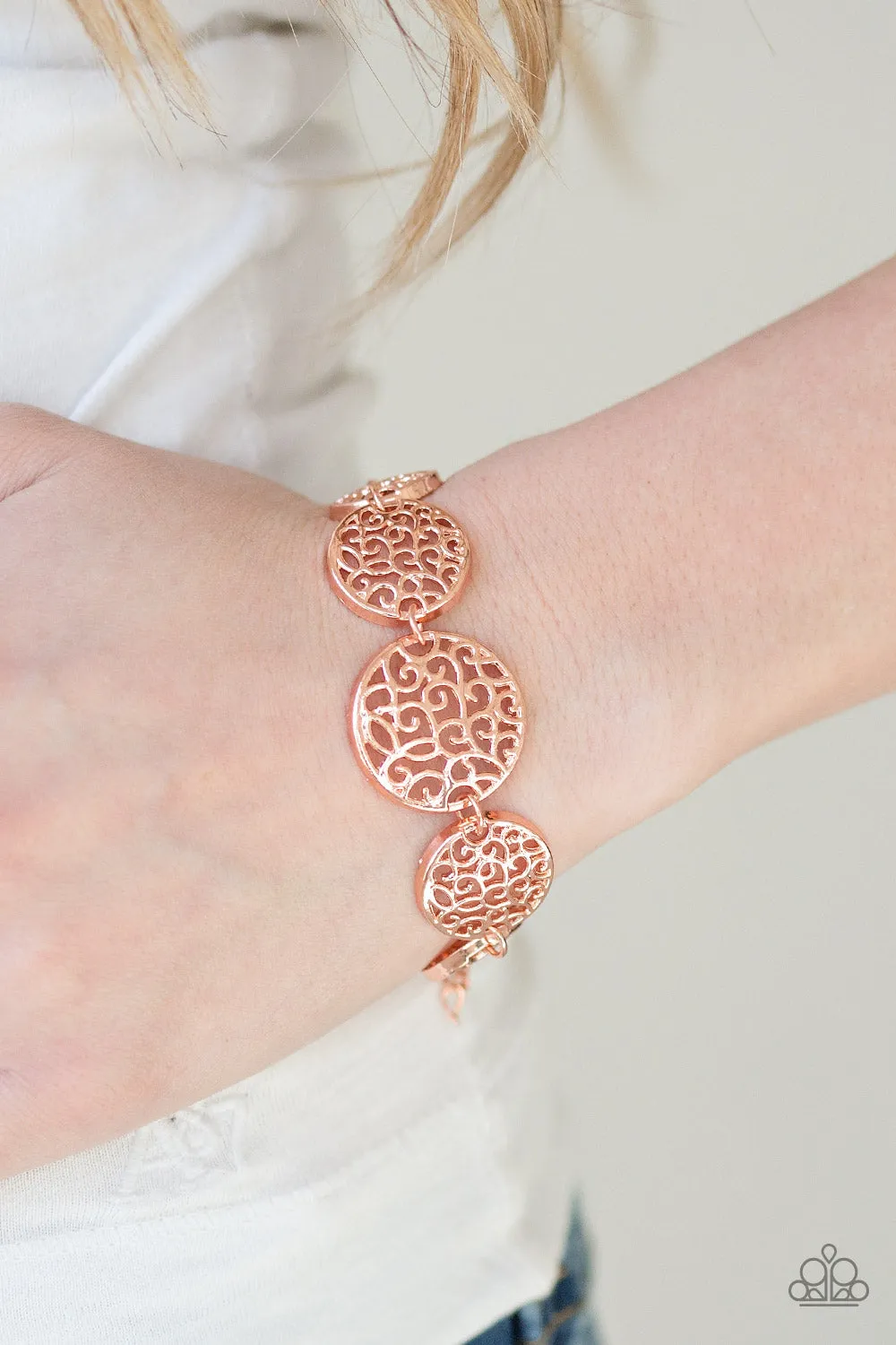 Open Door Jewelry - Dream WHIRL - Copper Bracelet - Paparazzi Accessories