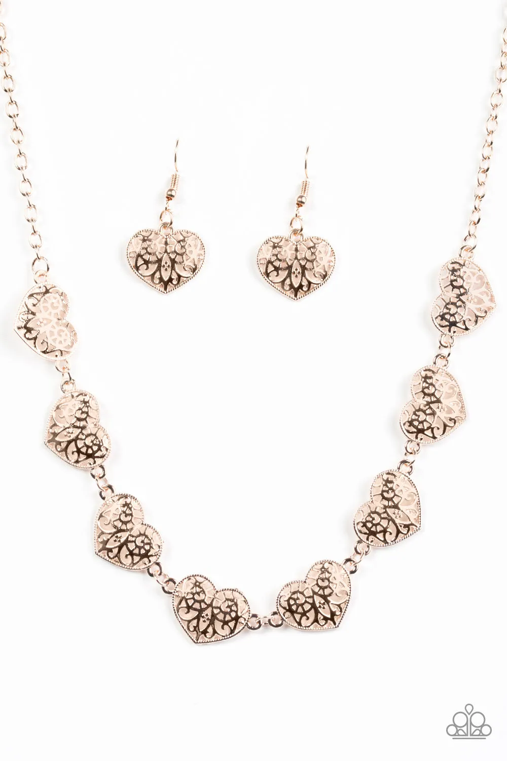 Open Door Jewelry - Easy To Adore - Rose Gold Necklace - Paparazzi Accessories